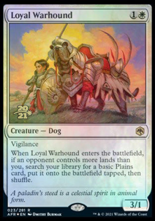 Loyal Warhound [Dungeons & Dragons: Adventures in the Forgotten Realms Prerelease Promos] | Yard's Games Ltd