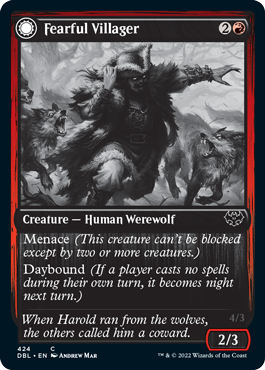 Fearful Villager // Fearsome Werewolf [Innistrad: Double Feature] | Yard's Games Ltd