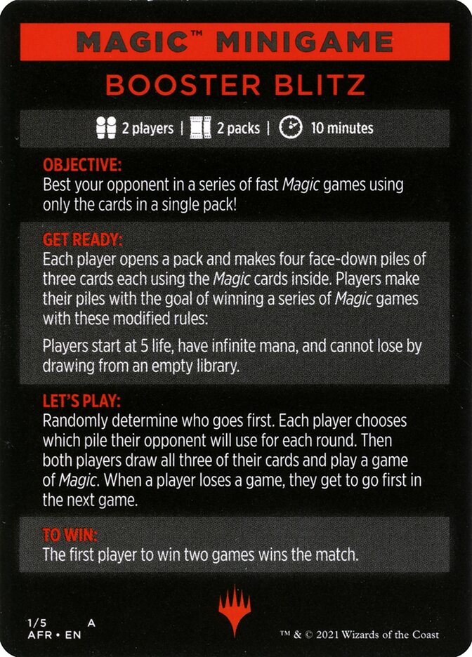 Booster Blitz (Magic Minigame) [Dungeons & Dragons: Adventures in the Forgotten Realms Minigame] | Yard's Games Ltd