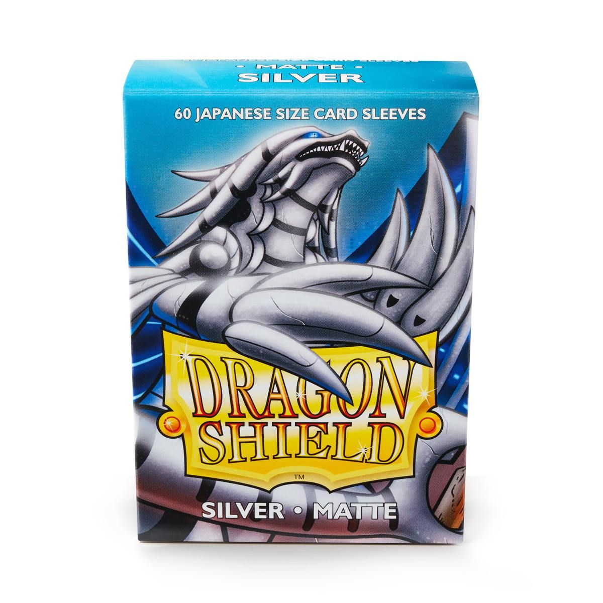 Dragon Shield: Japanese Size 60ct Sleeves - Silver (Matte) | Yard's Games Ltd