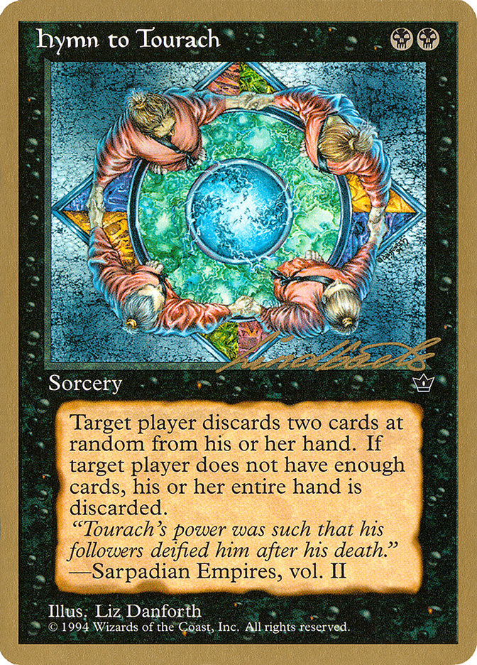 Hymn to Tourach (Circle) (Leon Lindback) [Pro Tour Collector Set] | Yard's Games Ltd