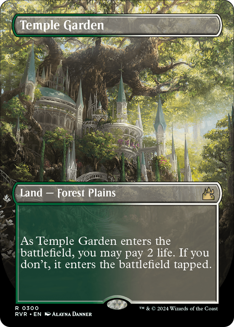 Temple Garden (Borderless) [Ravnica Remastered] | Yard's Games Ltd