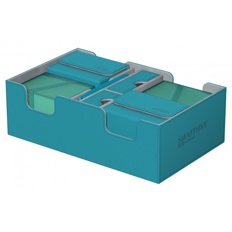 ultimate guard smarthive 400 xenoskin petrol blue card and deck storage box | Yard's Games Ltd