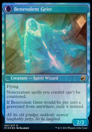 Malevolent Hermit // Benevolent Geist [Innistrad: Midnight Hunt Prerelease Promos] | Yard's Games Ltd