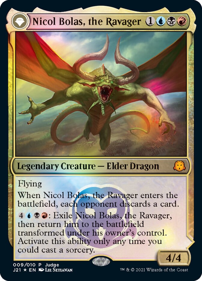 Nicol Bolas, the Ravager // Nicol Bolas, the Arisen [Judge Gift Cards 2021] | Yard's Games Ltd