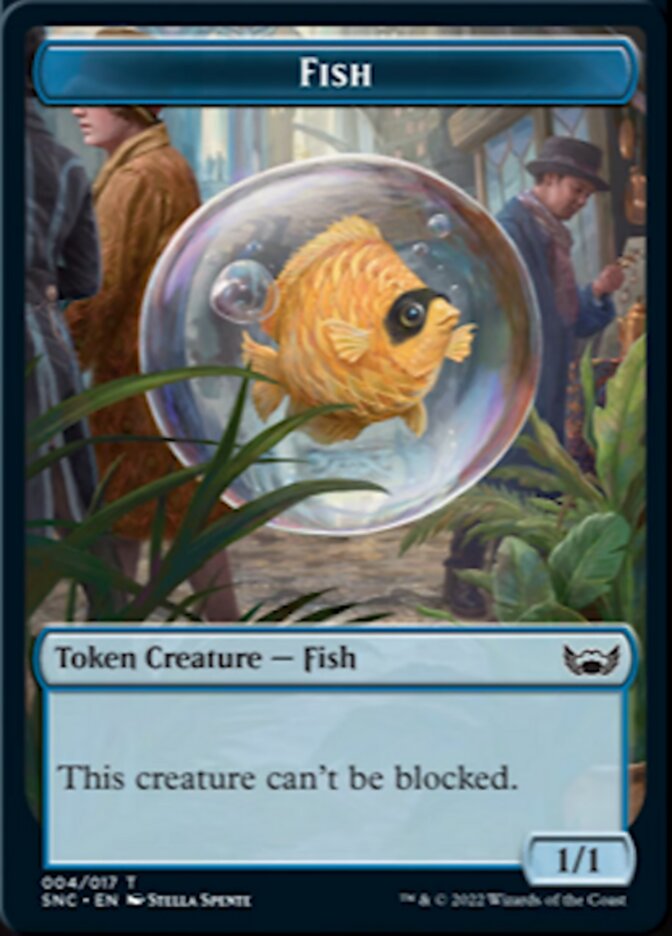 Clue // Fish Double-Sided Token [Streets of New Capenna Commander Tokens] | Yard's Games Ltd