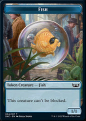 Clue // Fish Double-Sided Token [Streets of New Capenna Commander Tokens] | Yard's Games Ltd