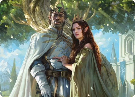 Aragorn and Arwen, Wed Art Card [The Lord of the Rings: Tales of Middle-earth Art Series] | Yard's Games Ltd