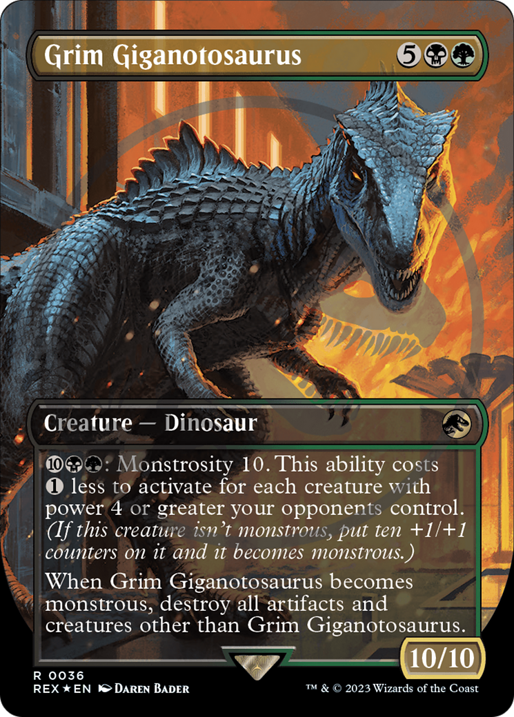 Grim Giganotosaurus Emblem (Borderless) [Jurassic World Collection Tokens] | Yard's Games Ltd