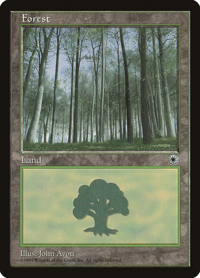 Forest (Green Signature with White Bark Trees) [Portal] | Yard's Games Ltd