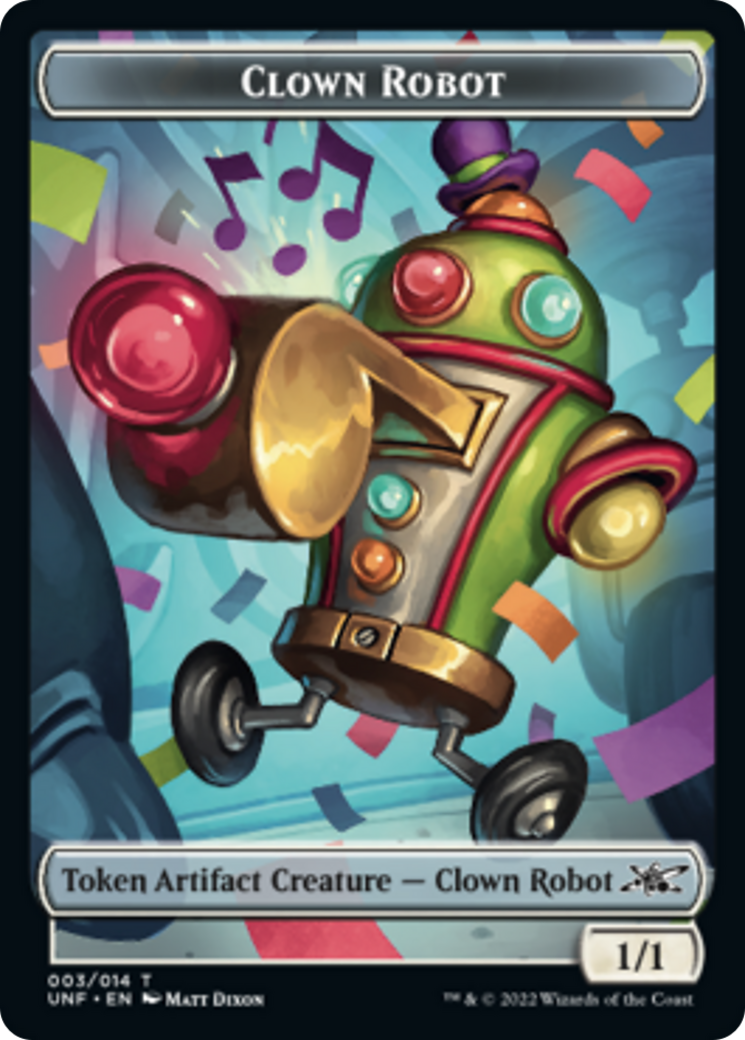 Clown Robot (003) // Food (010) Double-Sided Token [Unfinity Tokens] | Yard's Games Ltd