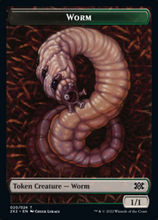 Worm // Soldier Double-Sided Token [Double Masters 2022 Tokens] | Yard's Games Ltd