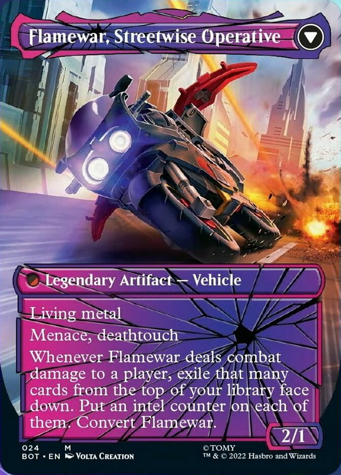 Flamewar, Brash Veteran // Flamewar, Streetwise Operative (Shattered Glass) [Transformers] | Yard's Games Ltd