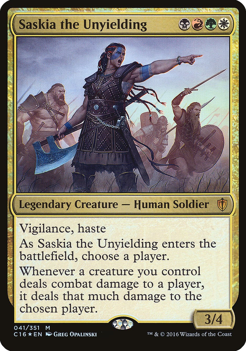 Saskia the Unyielding (Oversized) [Commander 2016 Oversized] | Yard's Games Ltd