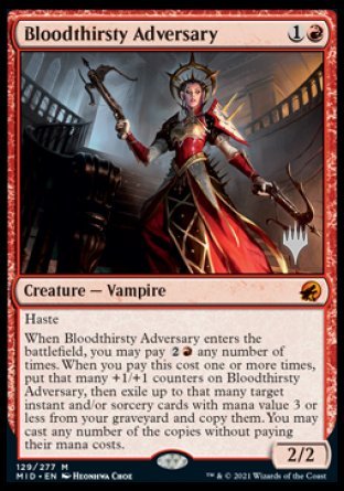 Bloodthirsty Adversary (Promo Pack) [Innistrad: Midnight Hunt Promos] | Yard's Games Ltd