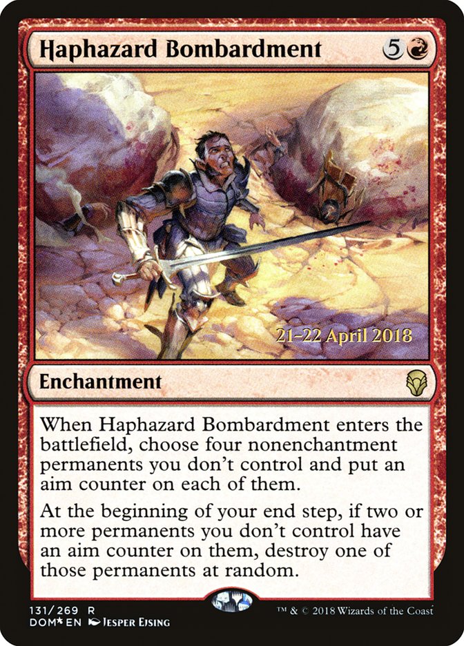 Haphazard Bombardment [Dominaria Prerelease Promos] | Yard's Games Ltd