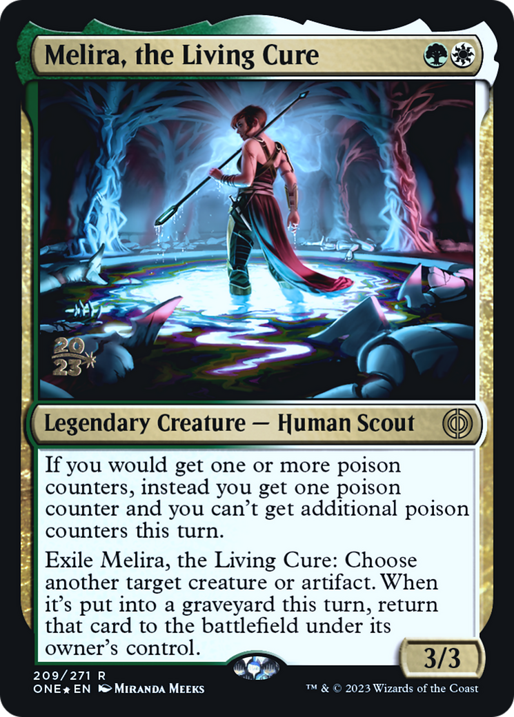 Melira, the Living Cure [Phyrexia: All Will Be One Prerelease Promos] | Yard's Games Ltd