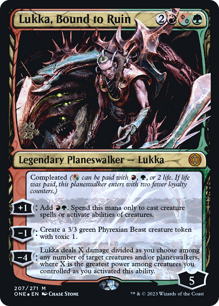 Lukka, Bound to Ruin [Phyrexia: All Will Be One Prerelease Promos] | Yard's Games Ltd