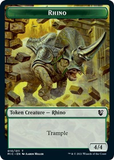 Rhino // Wolf Double-Sided Token [Innistrad: Midnight Hunt Commander Tokens] | Yard's Games Ltd