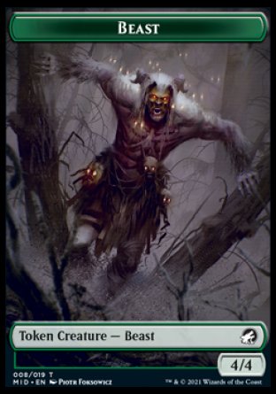 Beast Token [Innistrad: Midnight Hunt Tokens] | Yard's Games Ltd