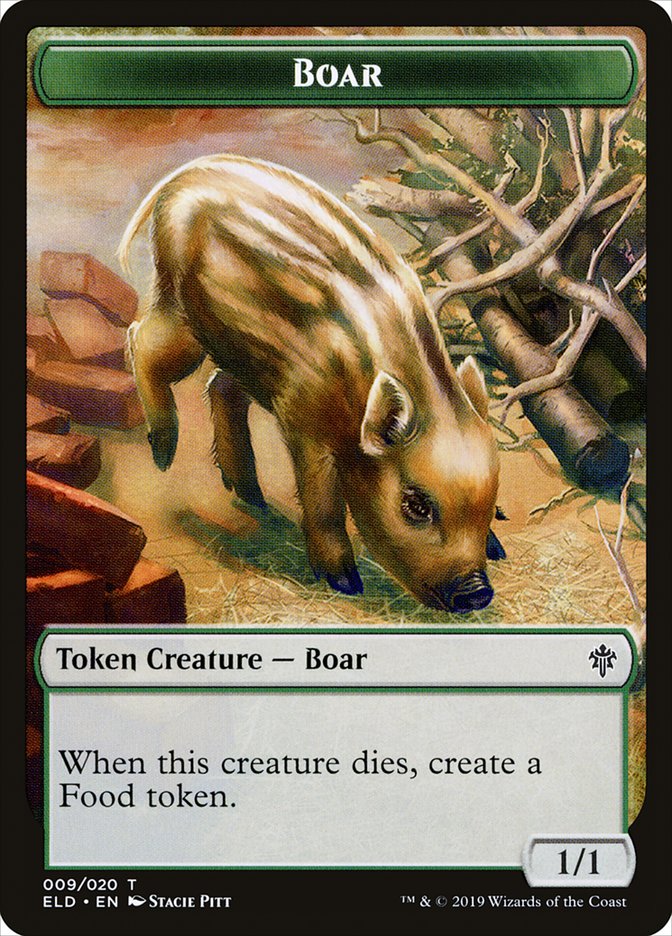 Boar Token [Throne of Eldraine Tokens] | Yard's Games Ltd