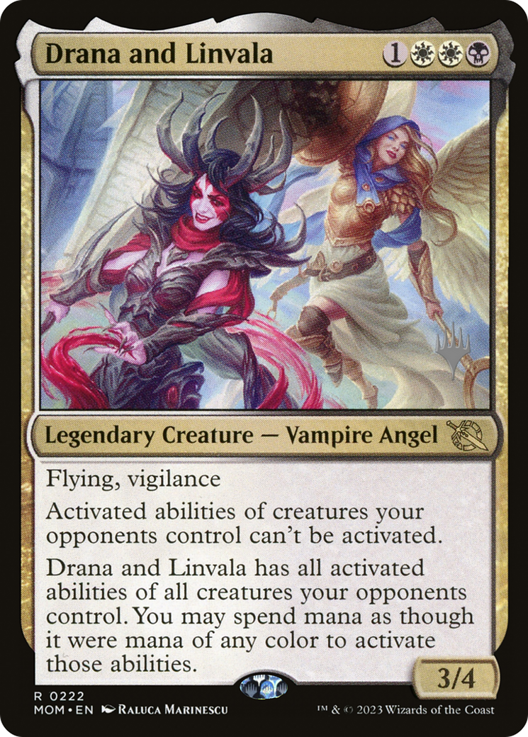 Drana and Linvala (Promo Pack) [March of the Machine Promos] | Yard's Games Ltd