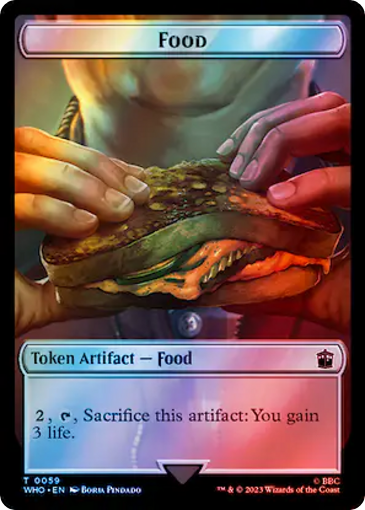 Alien Rhino // Food (0059) Double-Sided Token (Surge Foil) [Doctor Who Tokens] | Yard's Games Ltd