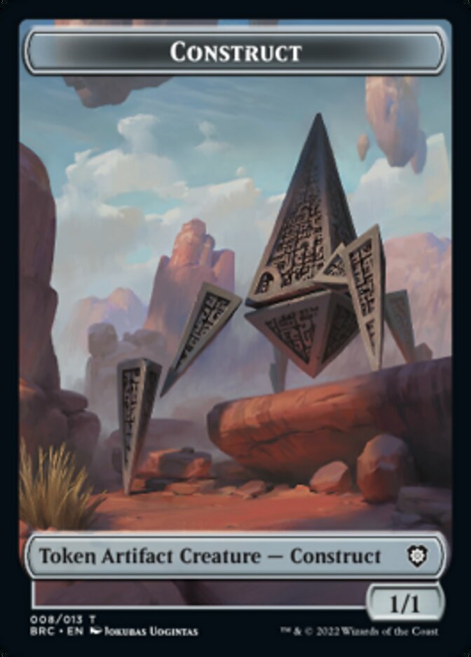 Construct (008) // Phyrexian Myr Double-Sided Token [The Brothers' War Commander Tokens] | Yard's Games Ltd