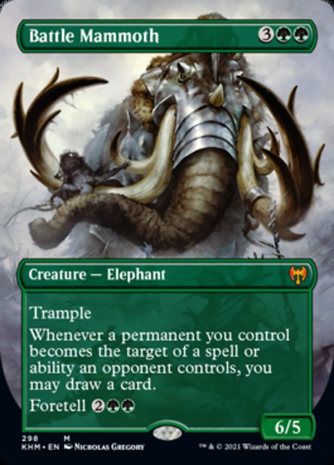 Battle Mammoth (Borderless Alternate Art) [Kaldheim] | Yard's Games Ltd