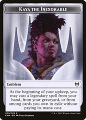 Human Warrior // Kaya, the Inexorable Emblem Double-Sided Token [Kaldheim Tokens] | Yard's Games Ltd