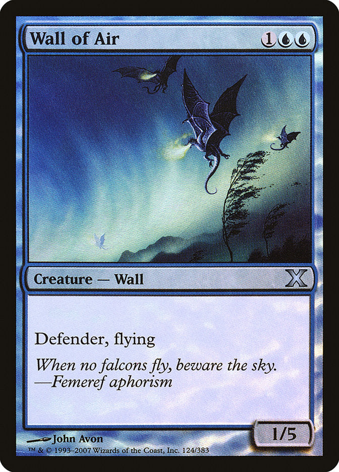 Wall of Air (Premium Foil) [Tenth Edition] | Yard's Games Ltd