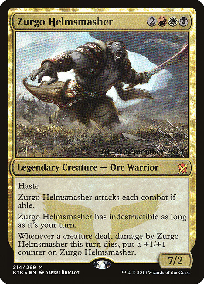 Zurgo Helmsmasher [Khans of Tarkir Prerelease Promos] | Yard's Games Ltd