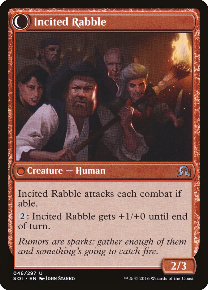 Town Gossipmonger // Incited Rabble [Shadows over Innistrad] | Yard's Games Ltd