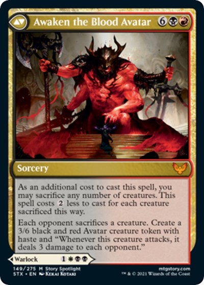 Extus, Oriq Overlord // Awaken the Blood Avatar [Strixhaven: School of Mages Prerelease Promos] | Yard's Games Ltd