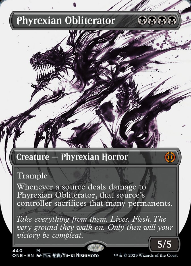 Phyrexian Obliterator (Borderless Ichor Step-and-Compleat Foil) [Phyrexia: All Will Be One] | Yard's Games Ltd