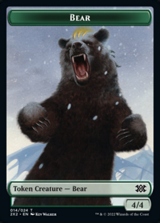 Bear // Monk Double-Sided Token [Double Masters 2022 Tokens] | Yard's Games Ltd