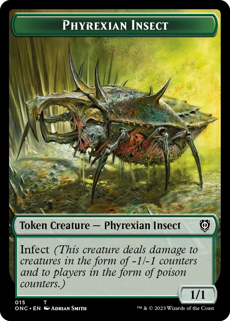 Phyrexian Mite // Phyrexian Insect Double-Sided Token [Phyrexia: All Will Be One Commander Tokens] | Yard's Games Ltd