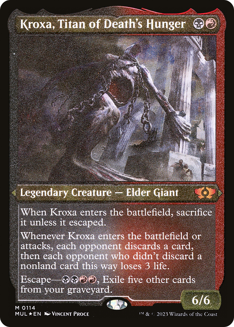 Kroxa, Titan of Death's Hunger (Foil Etched) [Multiverse Legends] | Yard's Games Ltd