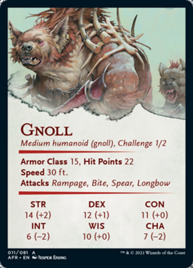 Gnoll Art Card (Gold-Stamped Signature) [Dungeons & Dragons: Adventures in the Forgotten Realms Art Series] | Yard's Games Ltd