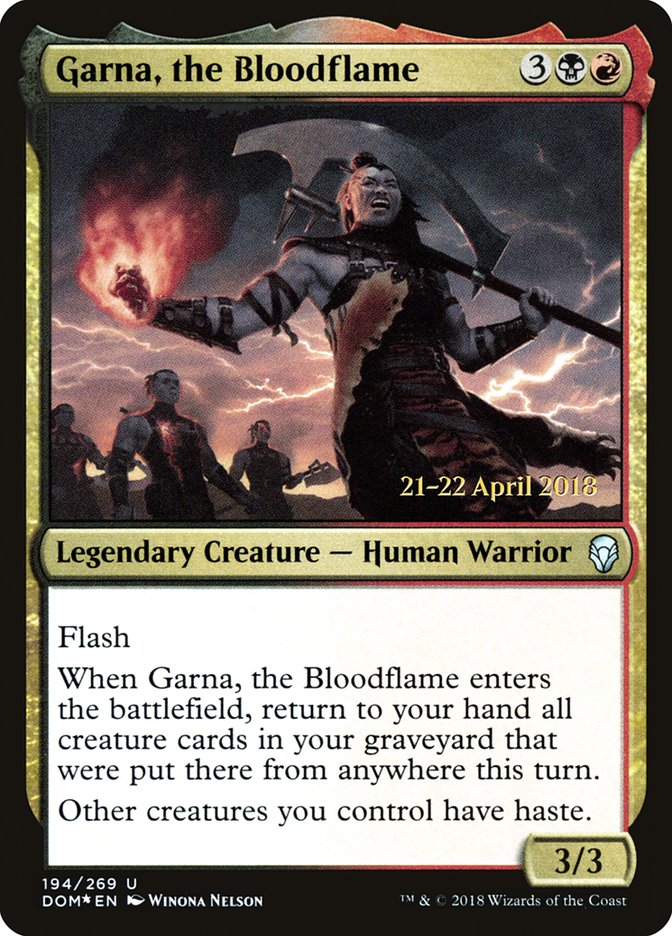 Garna, the Bloodflame [Dominaria Prerelease Promos] | Yard's Games Ltd