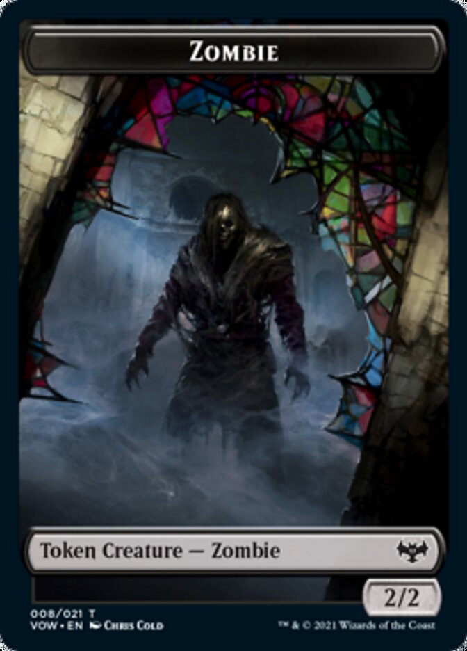 Zombie (008) // Zombie (005) Double-Sided Token [Innistrad: Crimson Vow Tokens] | Yard's Games Ltd