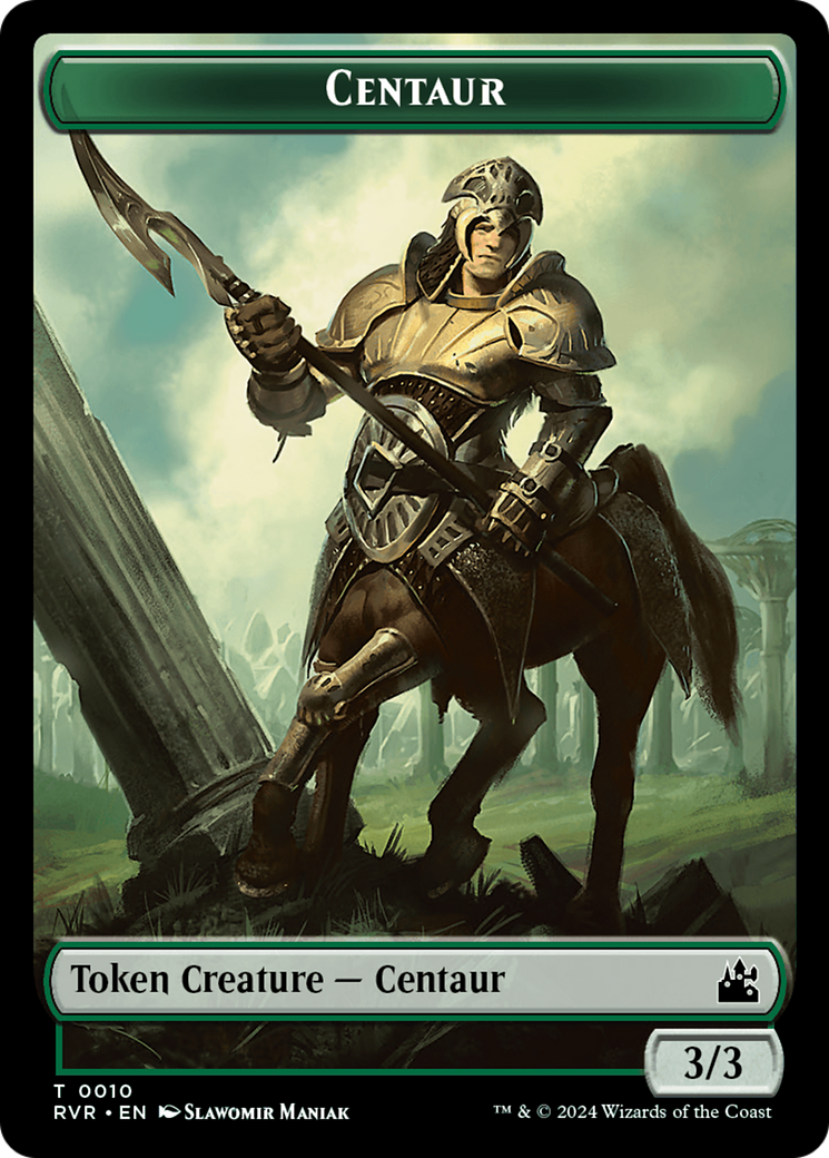 Saproling // Centaur Double-Sided Token [Ravnica Remastered Tokens] | Yard's Games Ltd