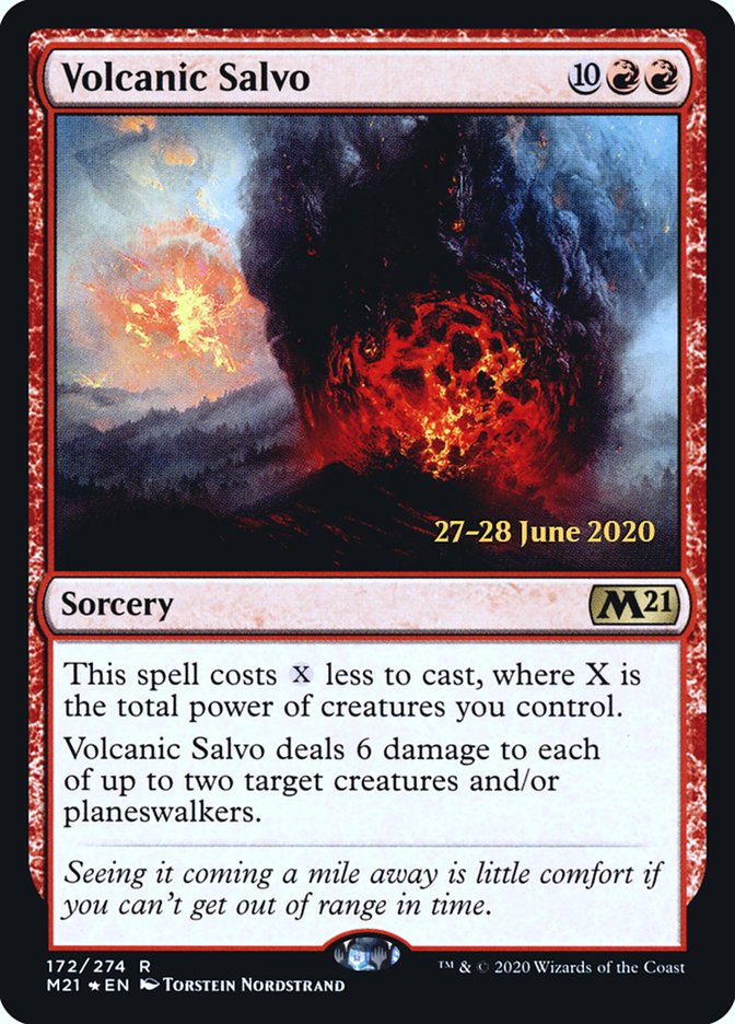 Volcanic Salvo [Core Set 2021 Prerelease Promos] | Yard's Games Ltd