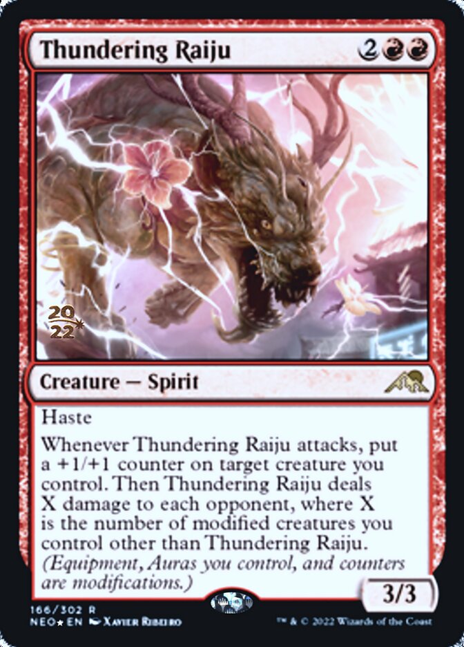 Thundering Raiju [Kamigawa: Neon Dynasty Prerelease Promos] | Yard's Games Ltd