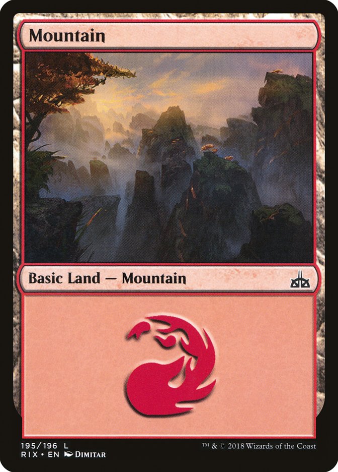 Mountain (195) [Rivals of Ixalan] | Yard's Games Ltd