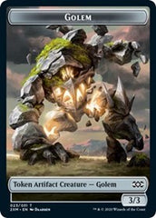 Golem // Human Soldier Double-Sided Token [Double Masters Tokens] | Yard's Games Ltd