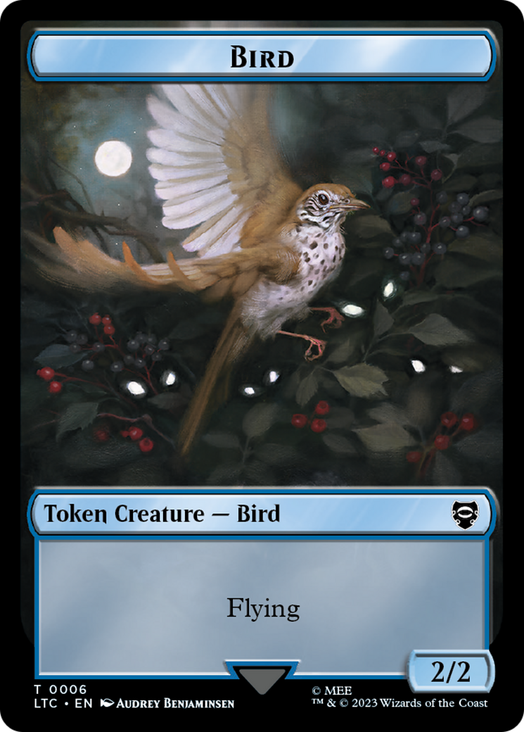 Elf Warrior // Bird Double Sided Token [The Lord of the Rings: Tales of Middle-Earth Commander Tokens] | Yard's Games Ltd