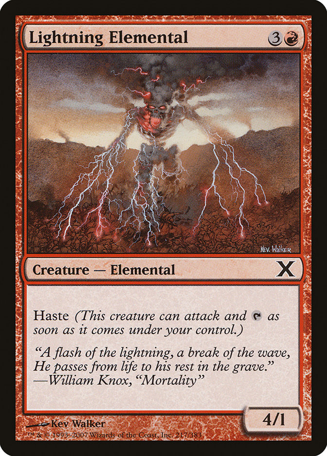 Lightning Elemental [Tenth Edition] | Yard's Games Ltd