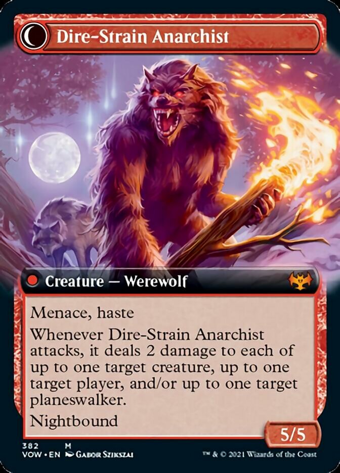 Volatile Arsonist // Dire-Strain Anarchist (Extended Art) [Innistrad: Crimson Vow] | Yard's Games Ltd