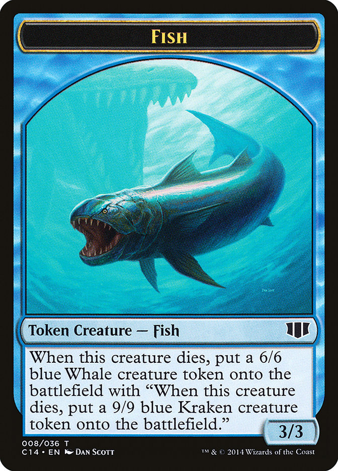 Fish // Zombie (011/036) Double-Sided Token [Commander 2014 Tokens] | Yard's Games Ltd